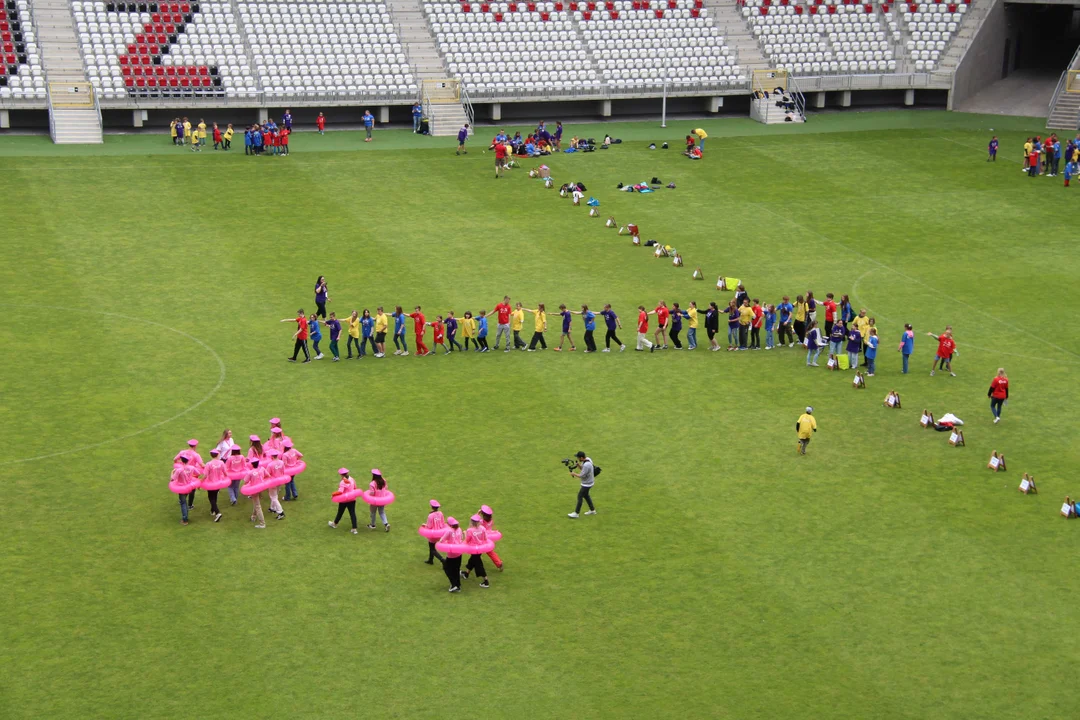 Flash mob na stadionie ŁKS Łódź im. Władysława Króla