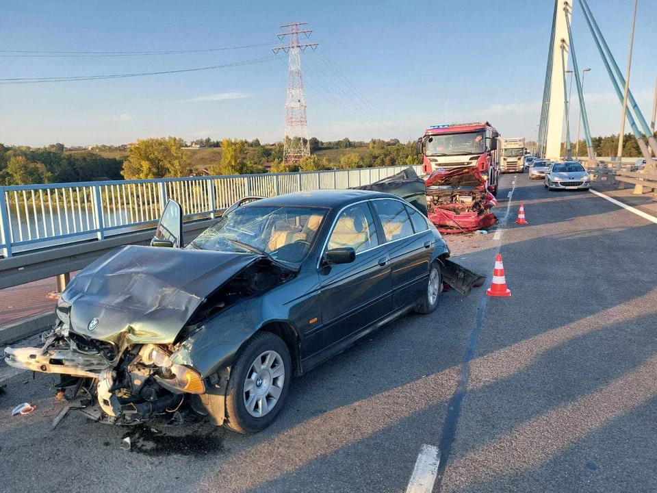 Wypadek na moście w Płocku