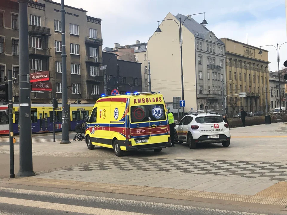 Zatrzymanie tramwajów na przystanku Piotrkowska Centrum - 27.02.24