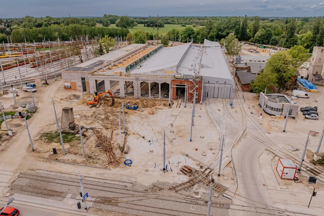 Przebudowa zajezdni tramwajowej Chocianowice - stan na maj 2024 r.