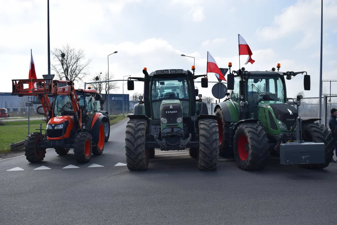 Protest rolników w Sosnowcu k. Strykowa