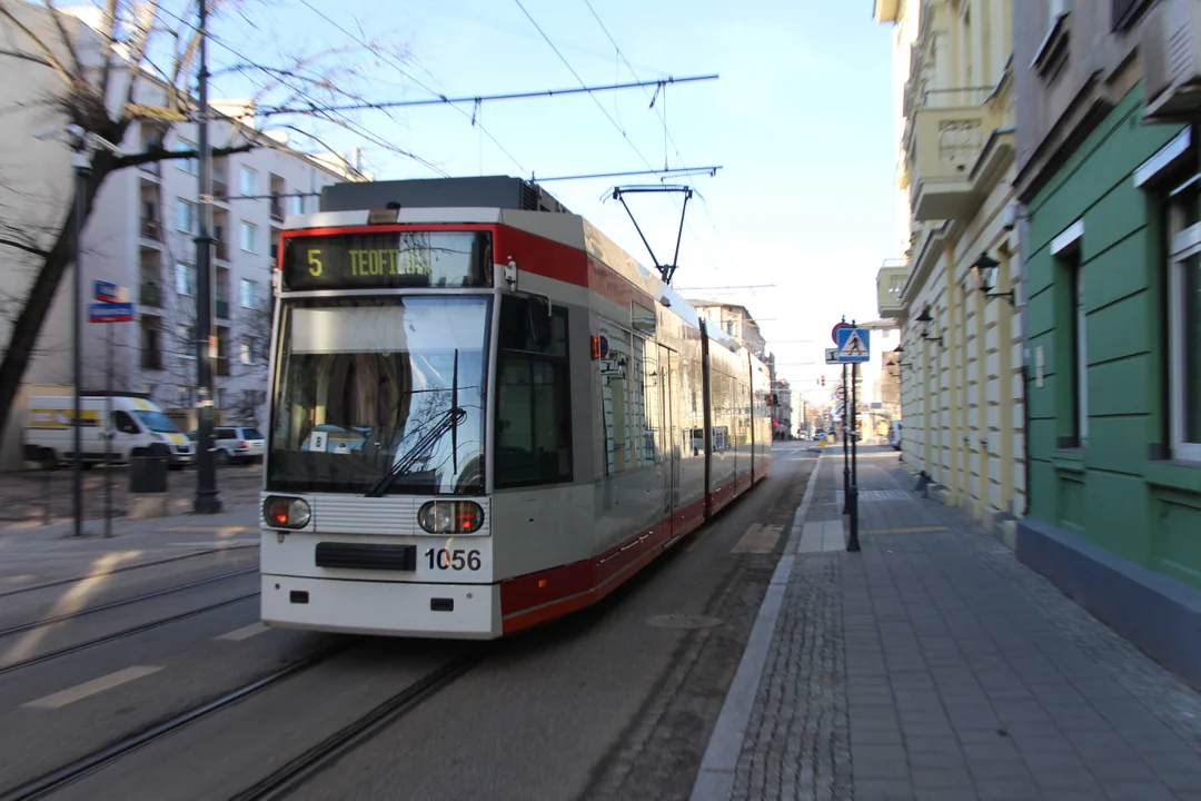 Ulica Kilińskiego główną ulicą podczas objazdu tramwajów MPK Łódź