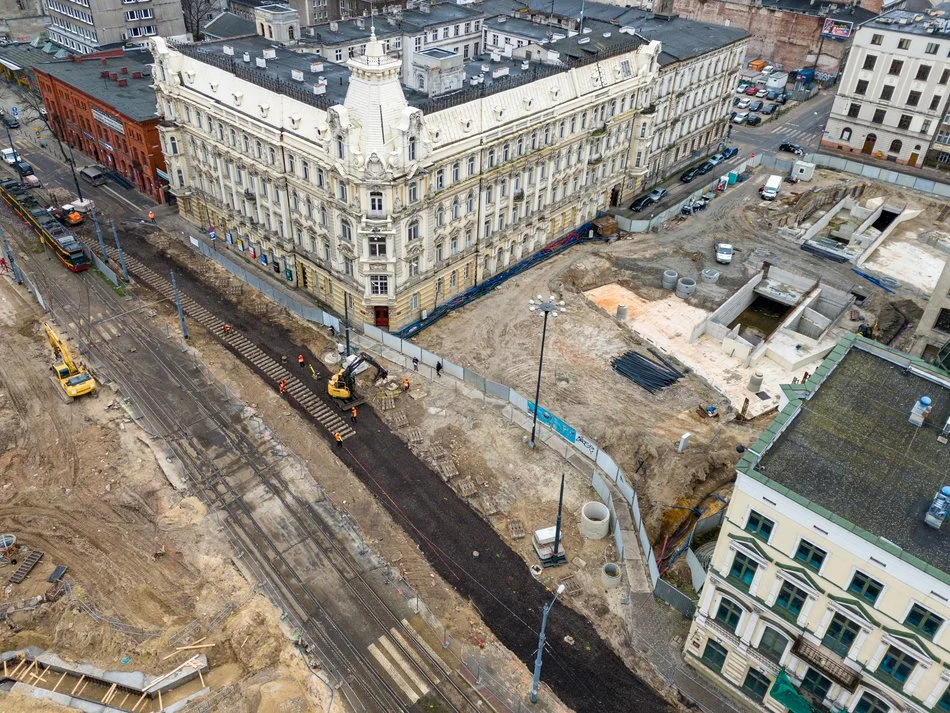 Tymczasowe torowisko w centrum Łodzi ukończone