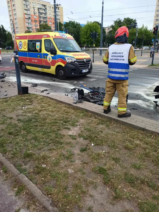 Wypadek na ul. Wyszyńskiego w Łodzi