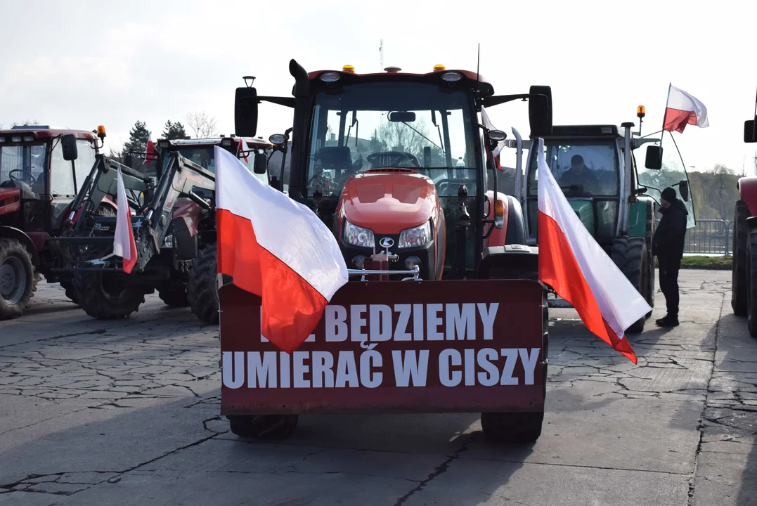 Protest rolników w Sosnowcu k. Strykowa