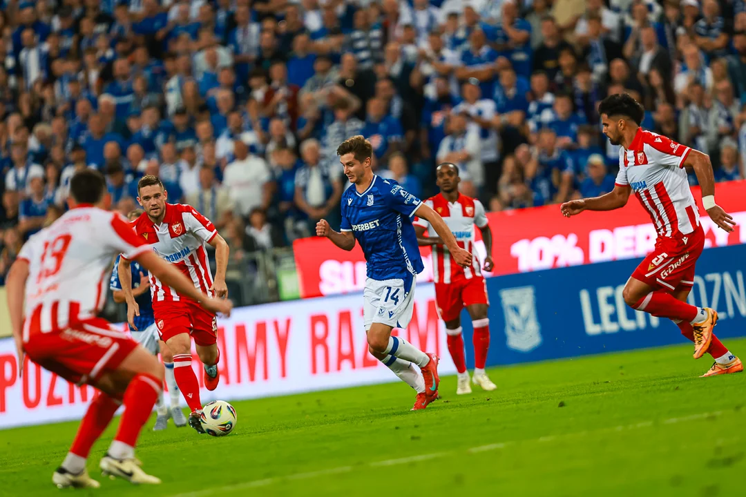 Lech Poznań w trudnej sytuacji przed rewanżowym meczem z Crveną zvezda. Zobaczcie zdjęcia z meczu