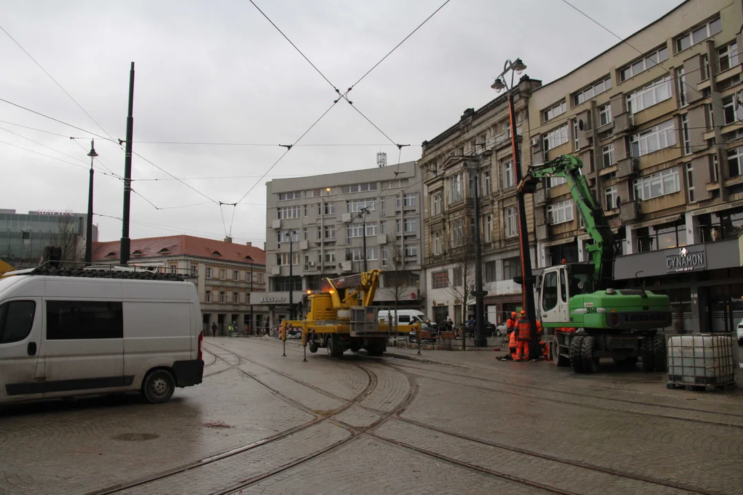 Plac Wolności w Łodzi z lotu ptaka