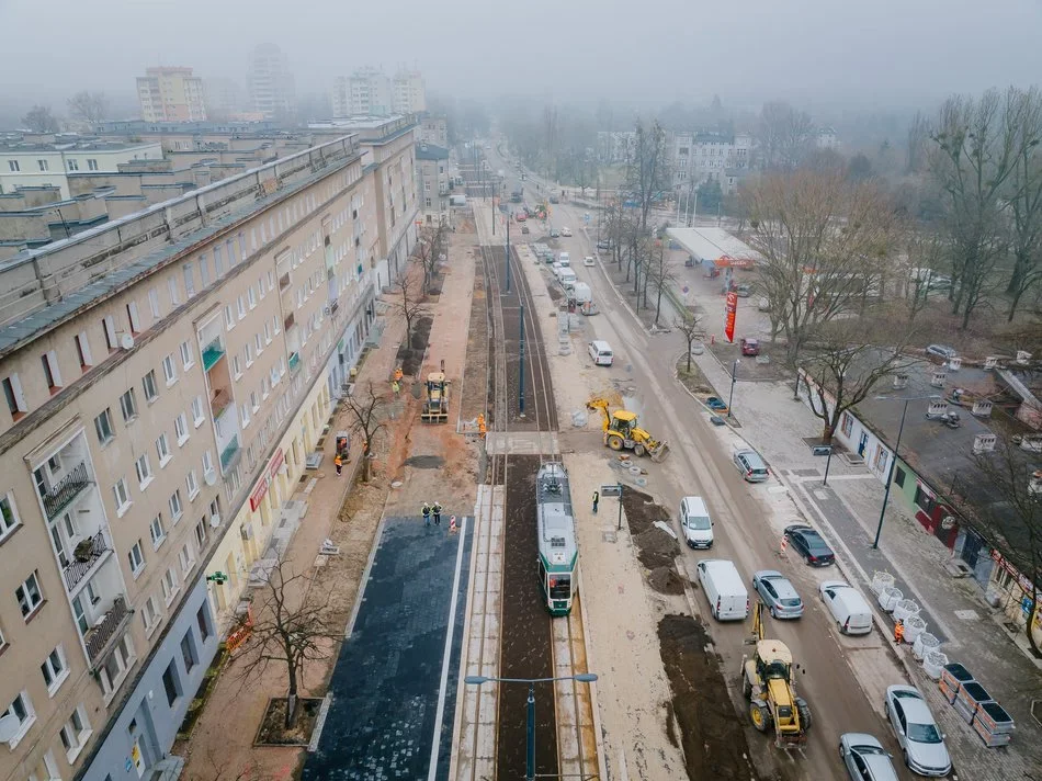 Udany przejazd techniczny tramwaju MPK Łódź na Wojska Polskiego