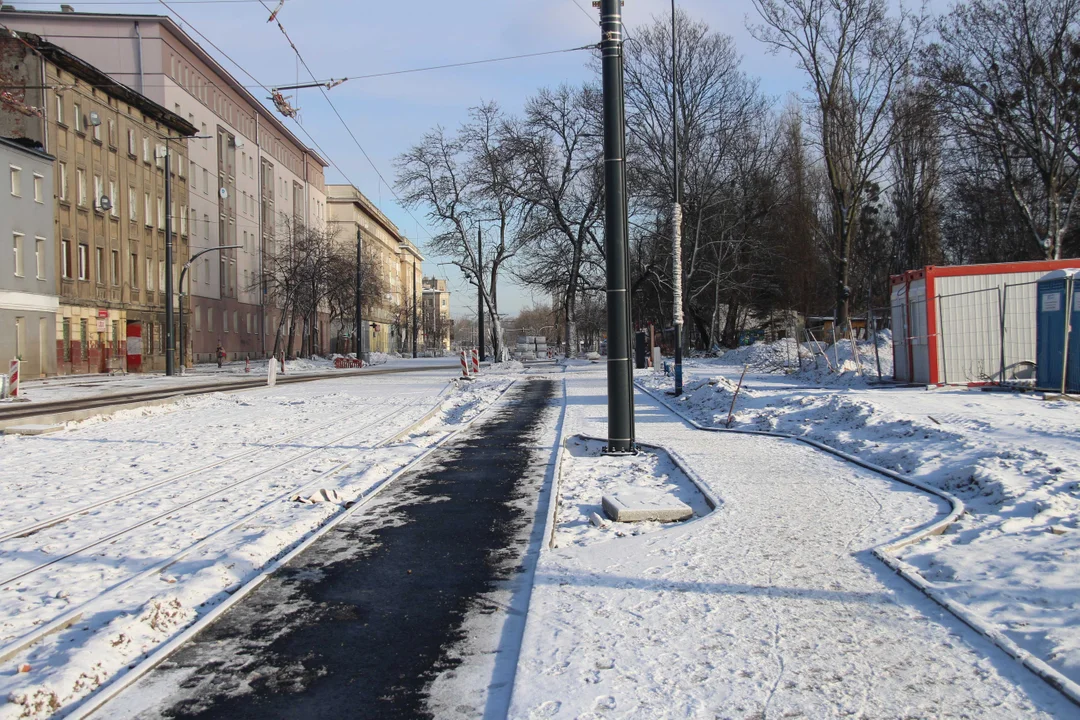 Trwa budowa ul. Wojska Polskiego w Łodzi - stan prac na 12.01.2024 r.