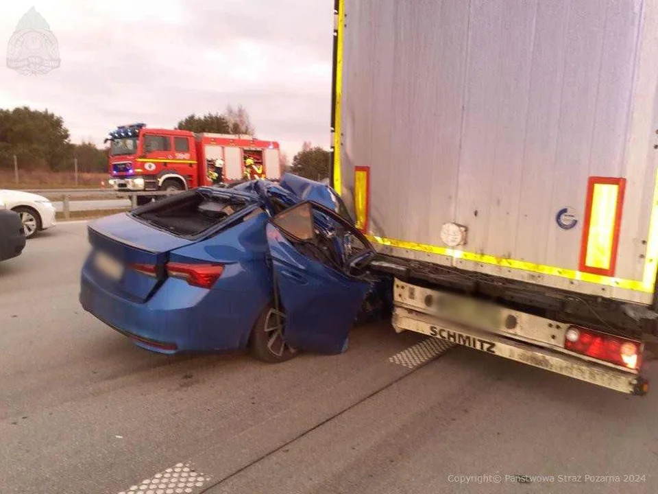 Groźne zdarzenie na autostradzie A1 w Łódzkiem