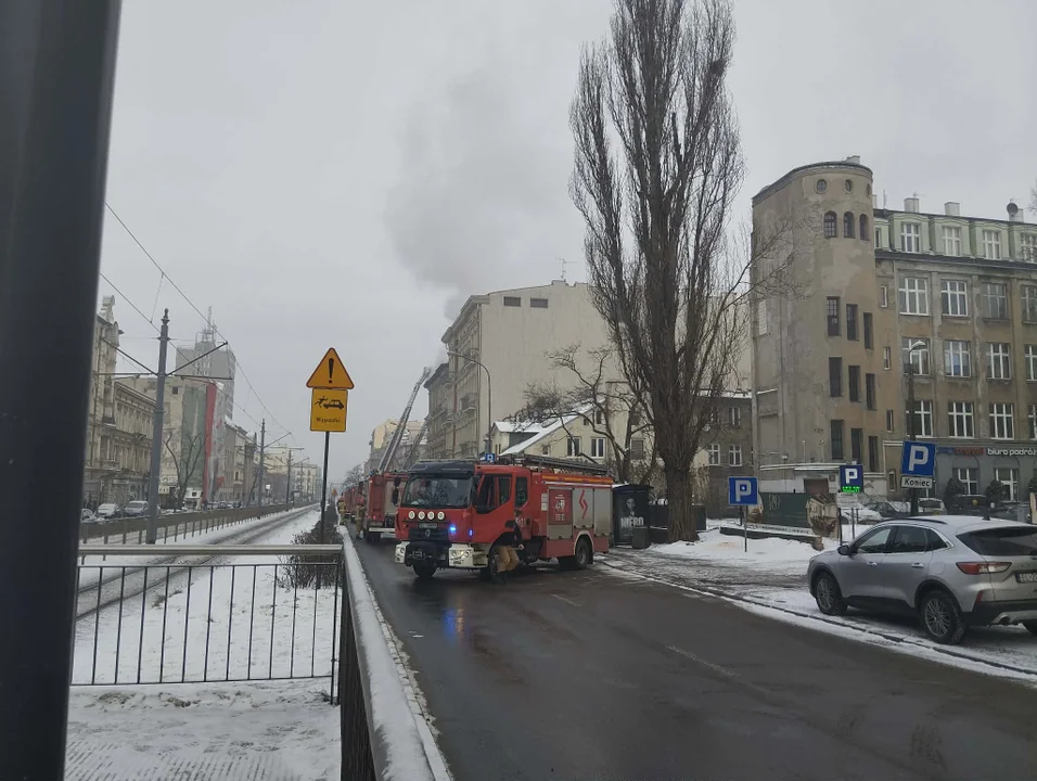 Pożar przy al. Kościuszki w Łodzi