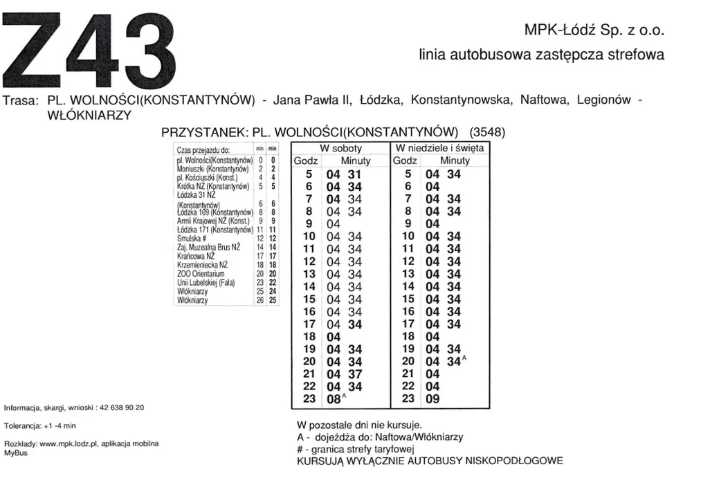 Linia tramwajowa 43 zostanie zawieszona na dwa weekendy