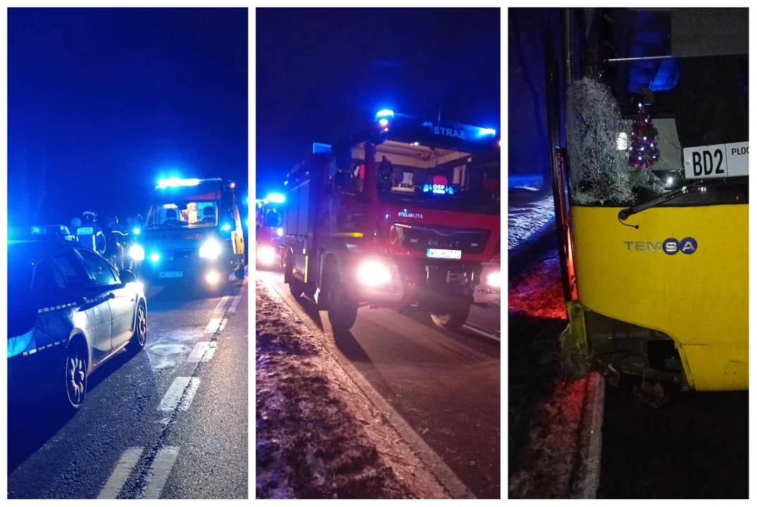 Autobus potrącił pieszego niedaleko Płocka. Mężczyzna trafił do szpitala - Zdjęcie główne