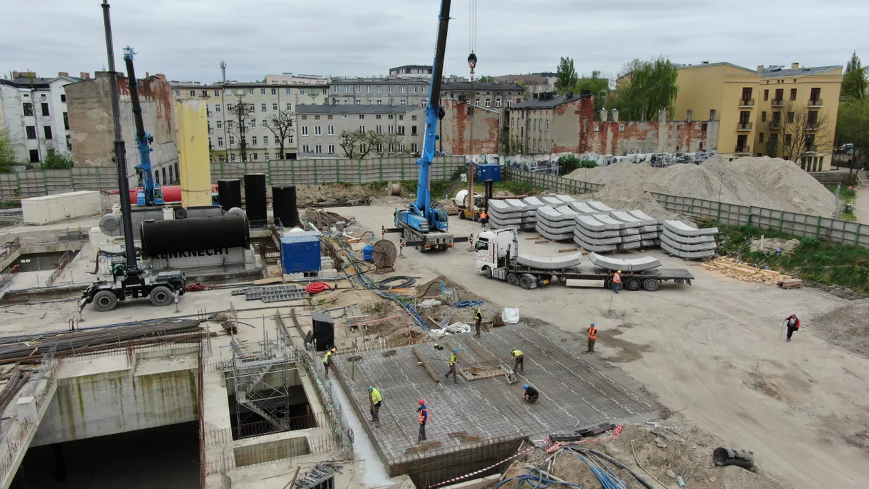 Budowa tunelu kolejowego pod Łodzią - stan na kwiecień 2024 r.