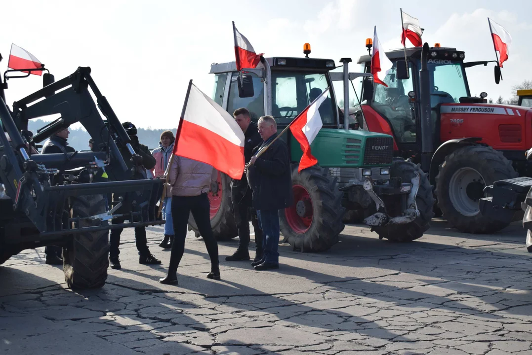 Protest rolników w Sosnowcu k. Strykowa