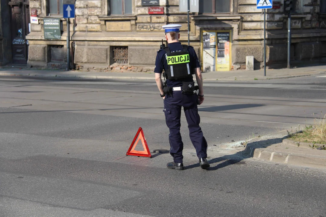 Kolizja samochodu z motocyklem na Zachodniej