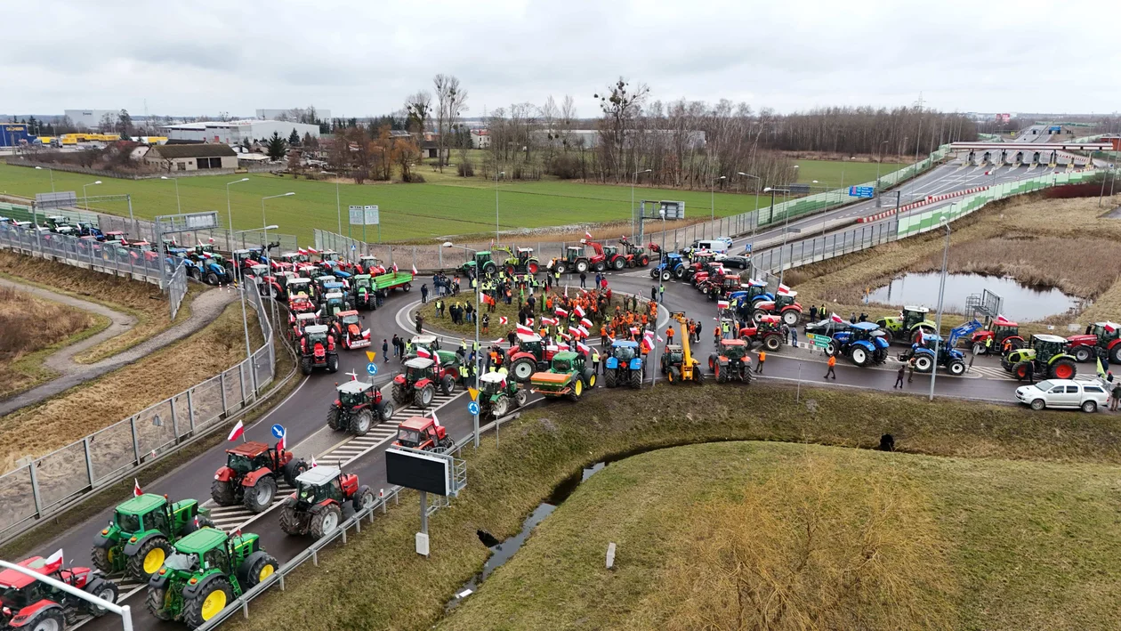 Protest rolników z lotu ptaka