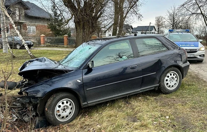 17-latek roztrzaskał auto o drzewo. Jest poważnie ranny, lądował śmigłowiec LPR (FOTO) - Zdjęcie główne