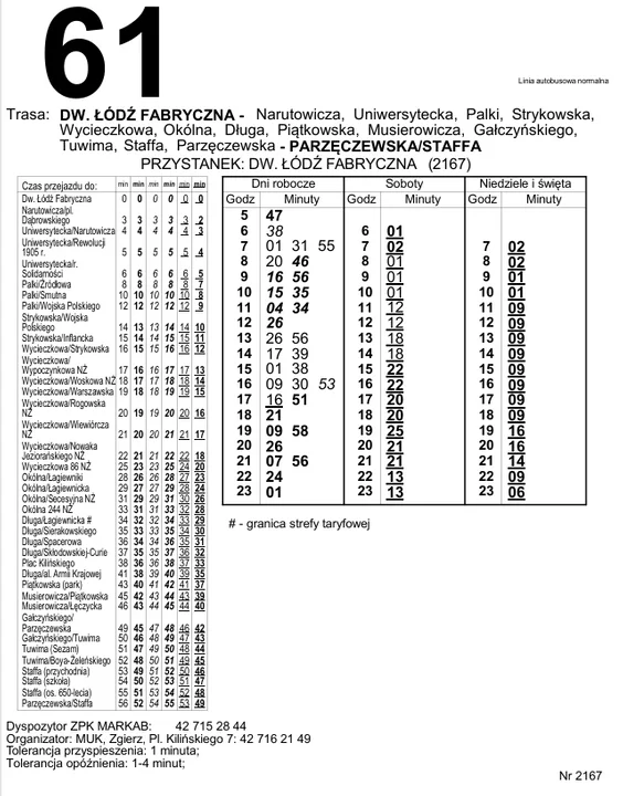 Zmiany MUK Zgierz od czerwca