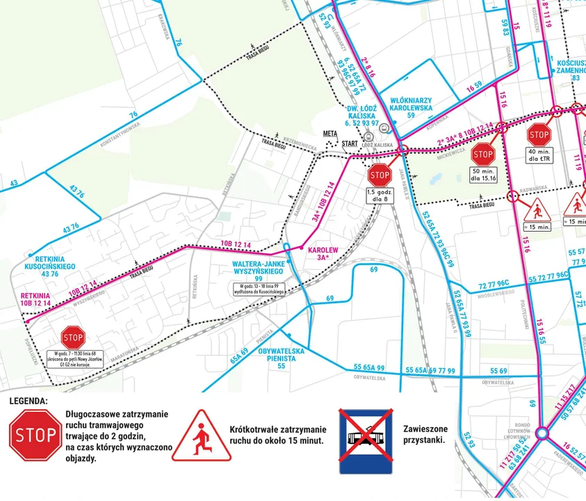 Potężne utrudnienia dla kierowców i pasażerów MPK Łódź. Utrudnienia w każdej części miasta [mapa]