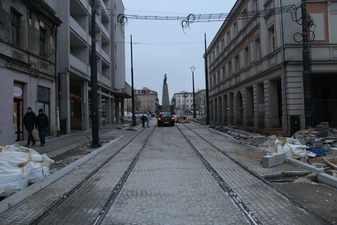 Remontowana ul. Legionów i plac Wolności w Łodzi