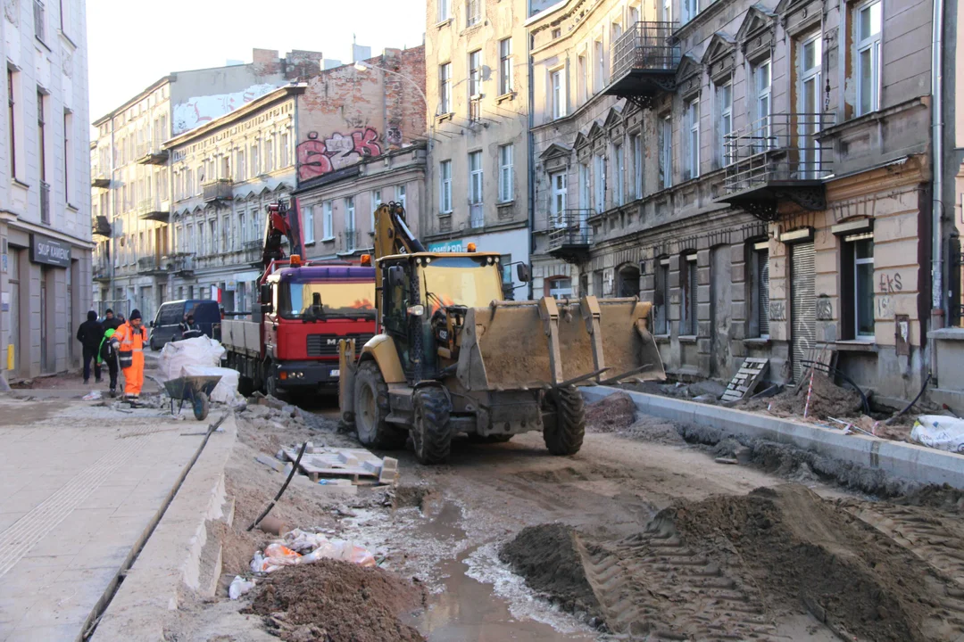 Przebudowa ulicy Legionów w Łodzi - stan na 22.11.2023 r.