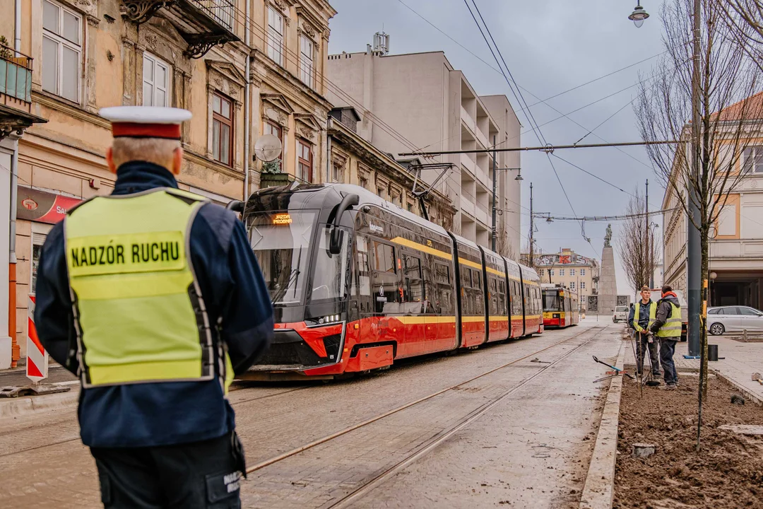 Pierwsze tramwaje na ulicy Legionów w Łodzi