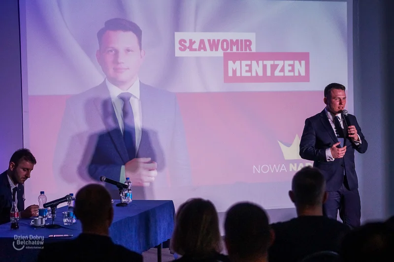 Sławomir Mentzen na spotkaniu w hotelu Wodnik