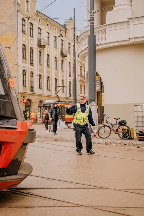 Pierwsze tramwaje na ulicy Legionów w Łodzi