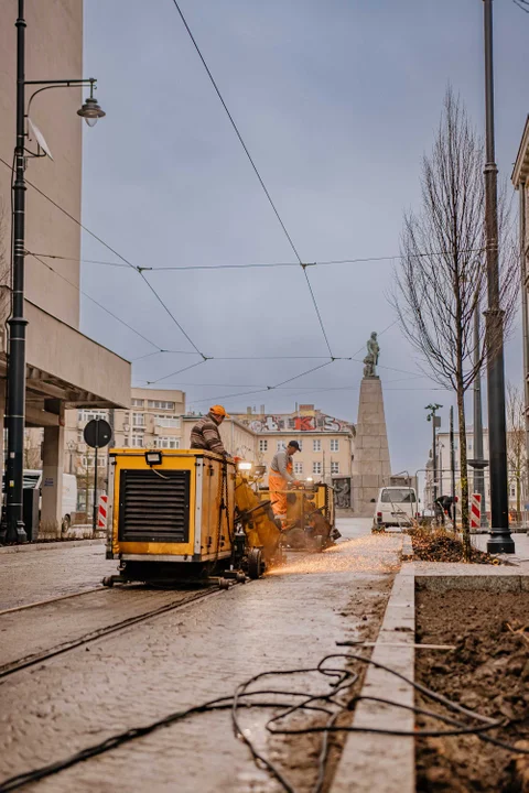 Pierwsze tramwaje na ulicy Legionów w Łodzi