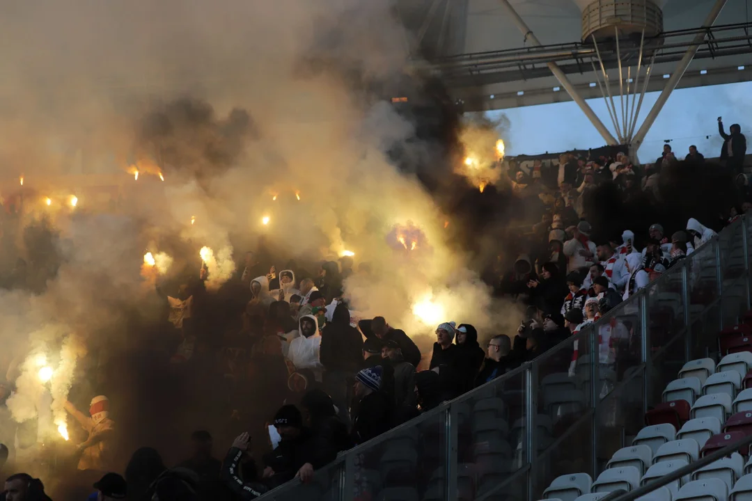 Kibice na meczu ŁKS Łódź i Ruch Chorzów