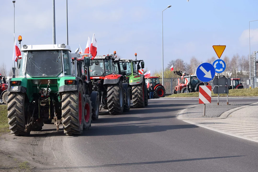 Protest rolników w Sosnowcu k. Strykowa