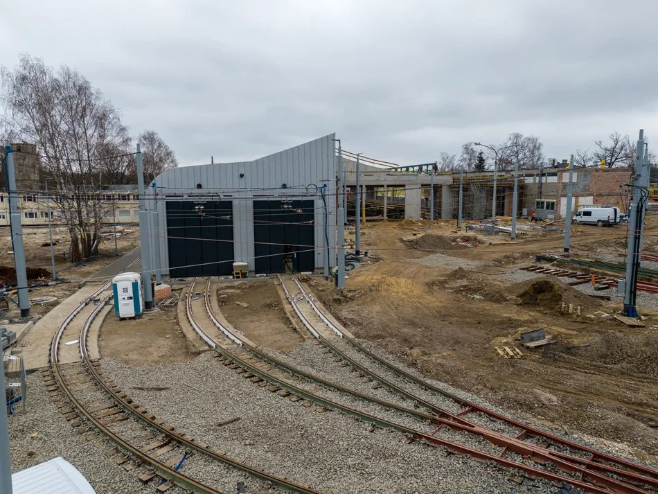 Przebudowa zajezdni tramwajowej Chocianowice - stan na marzec 2024 r.