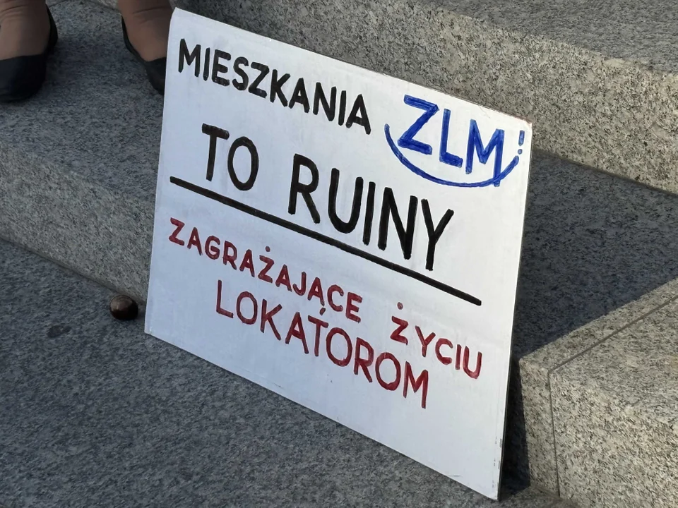 Manifestacja Łódzkiego Stowarzyszenia Lokatorów