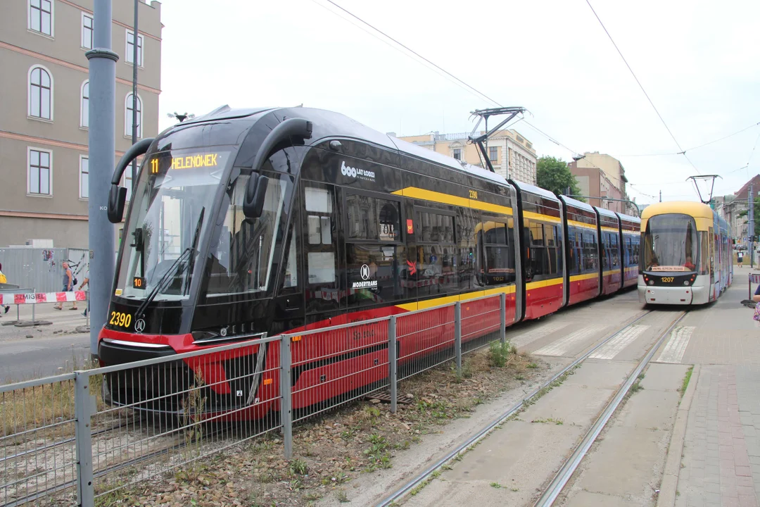 Zatrzymanie ruchu tramwajów na ul. Zachodniej w Łodzi - 12.07.2023