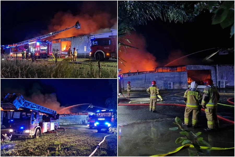 Pożar w strefie przemysłowej w Żłobnicy