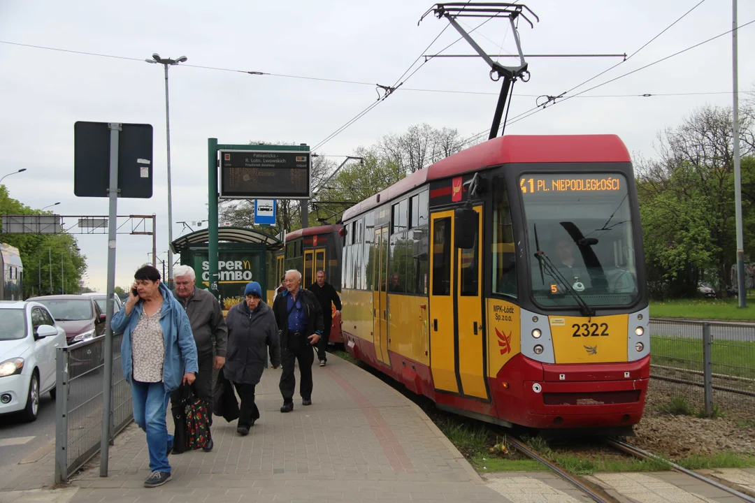 Tramwaje przy Pabianickiej w Łodzi