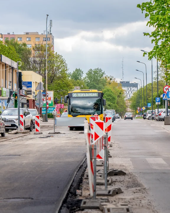 Remont ulicy Lutomierskiej w Łodzi - stan na 29.04.2024 r.