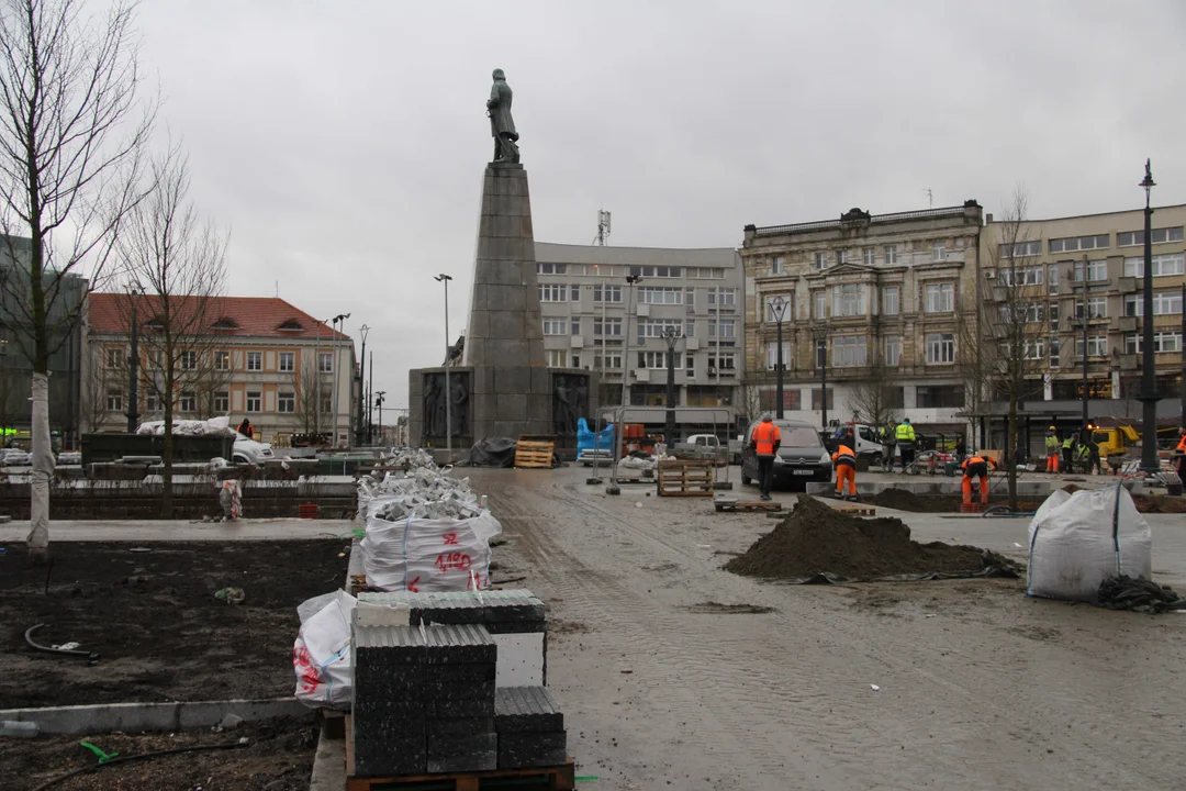 Plac Wolności w Łodzi z lotu ptaka