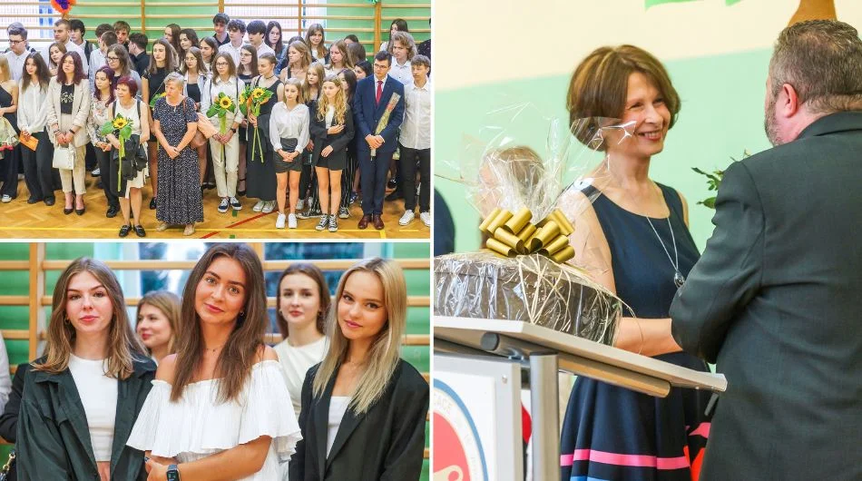 Zakończenie roku szkolnego okraszone łzami. Wzruszenie i kwiaty w bełchatowskim liceum [FOTO] - Zdjęcie główne