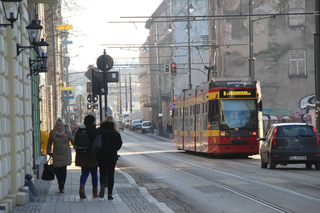 Ulica Kilińskiego główną ulicą podczas objazdu tramwajów MPK Łódź