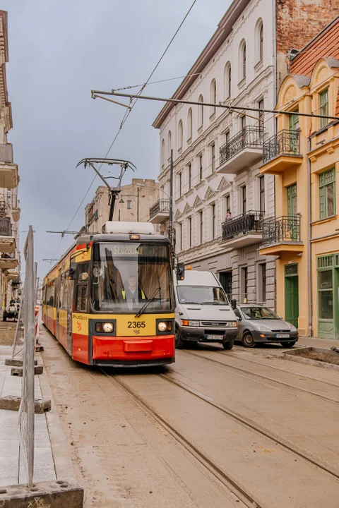 Pierwsze tramwaje na ulicy Legionów w Łodzi