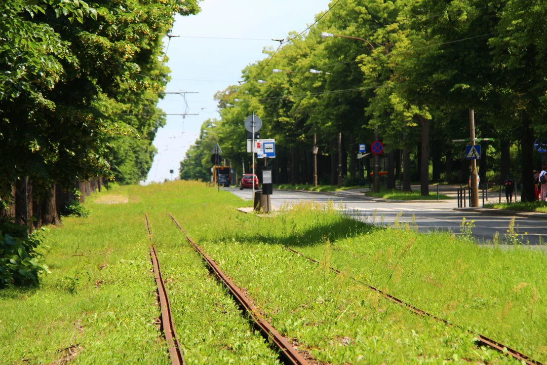 Nieczynne przystanki tramwajowe przy Konstantynowskiej