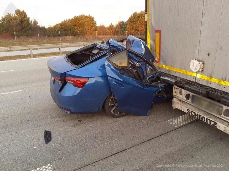 Groźne zdarzenie na autostradzie A1 w Łódzkiem