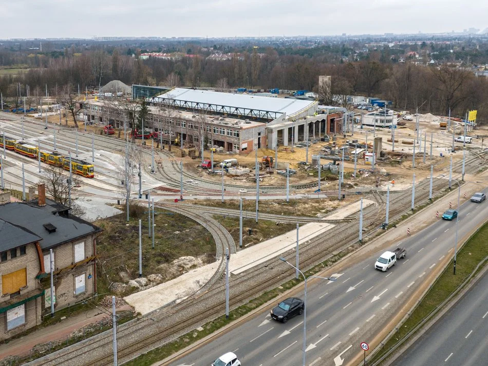 Przebudowa zajezdni tramwajowej Chocianowice - stan na marzec 2024 r.