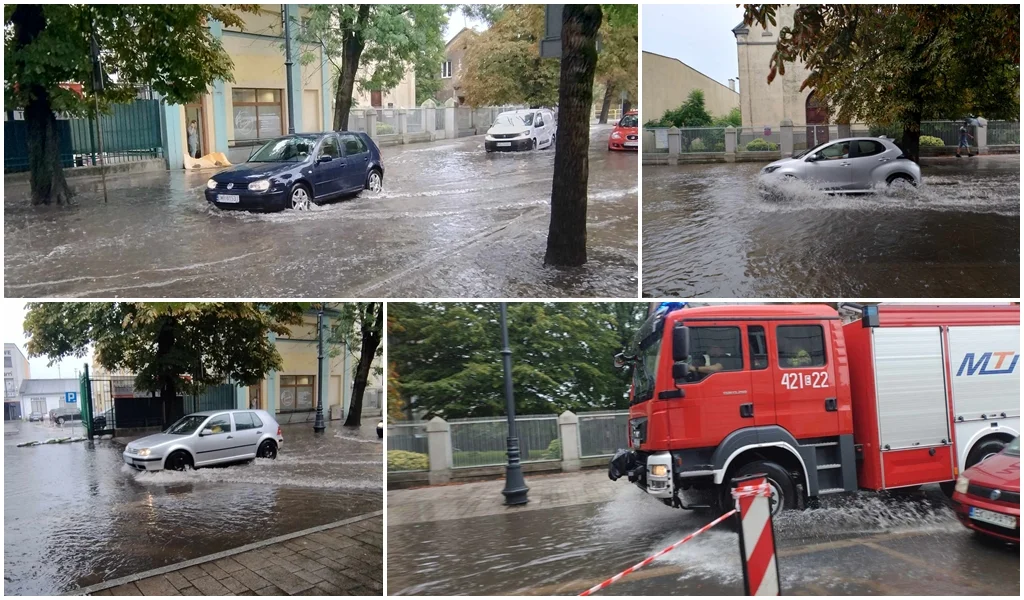 Ulice niczym rwące potoki. Przez Kutno przeszła burza, są utrudnienia w ruchu [ZDJĘCIA] - Zdjęcie główne