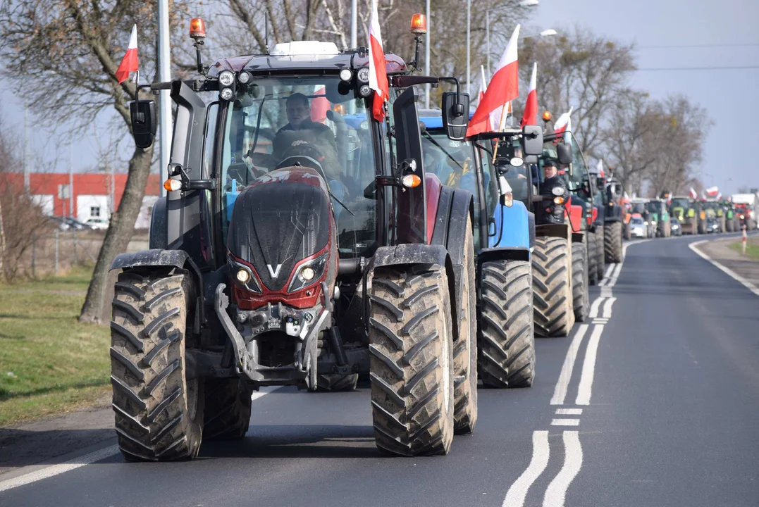 Protest rolników w Sosnowcu k. Strykowa