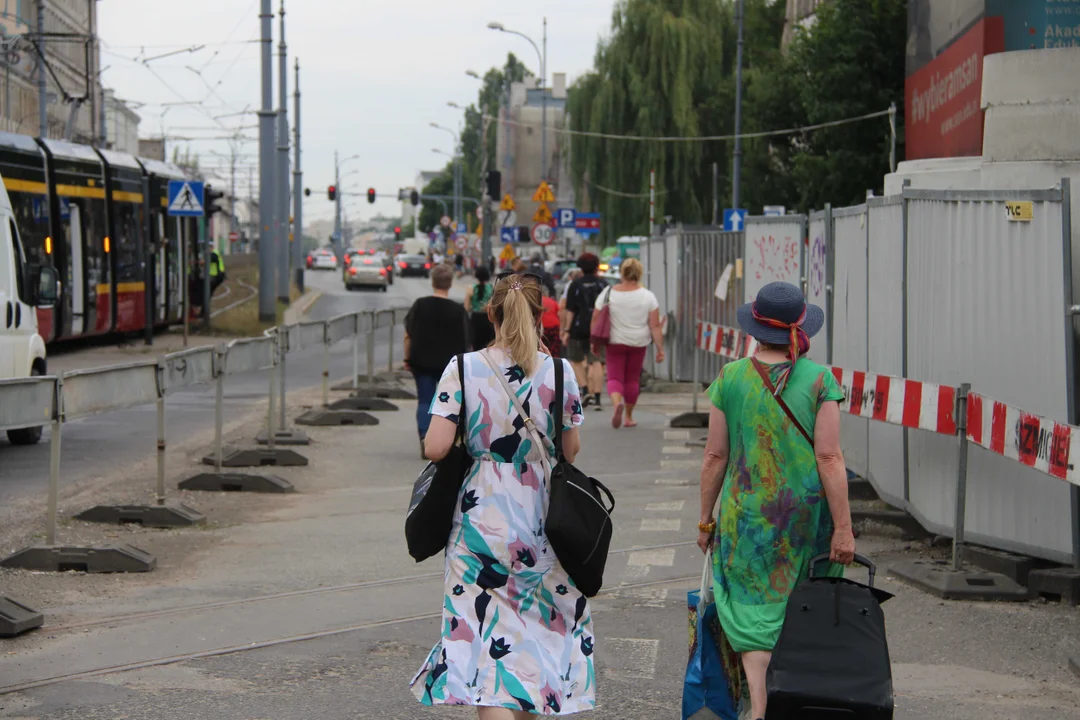 Zatrzymanie ruchu tramwajów na ul. Zachodniej w Łodzi - 12.07.2023