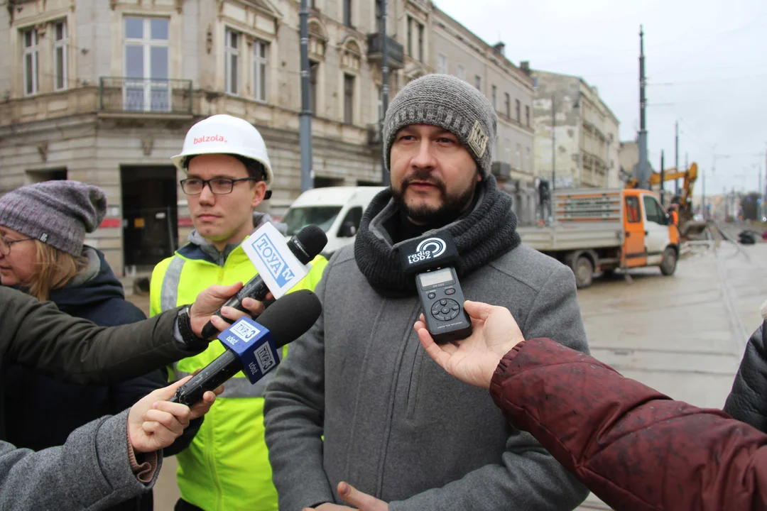 Przebudowa ulicy Legionów w Łodzi - stan na 5.02.2024 r.