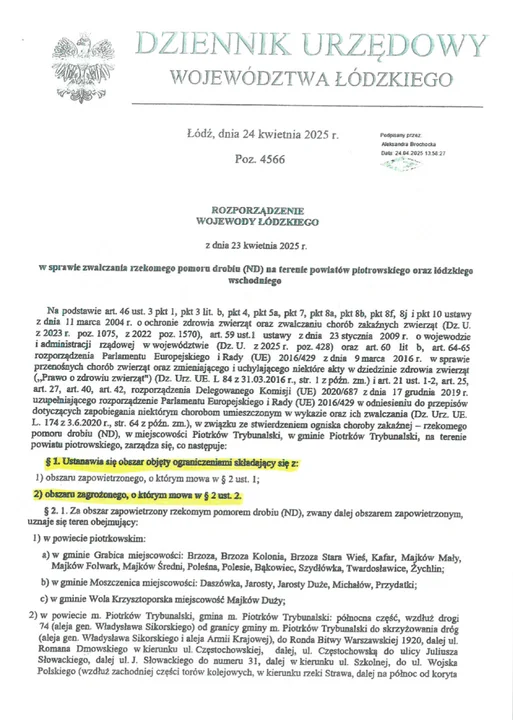 nd powiat piotrkowski ostrzeżenie